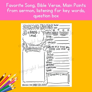 sermon notes for kids, bible verse notes, bible study notes,