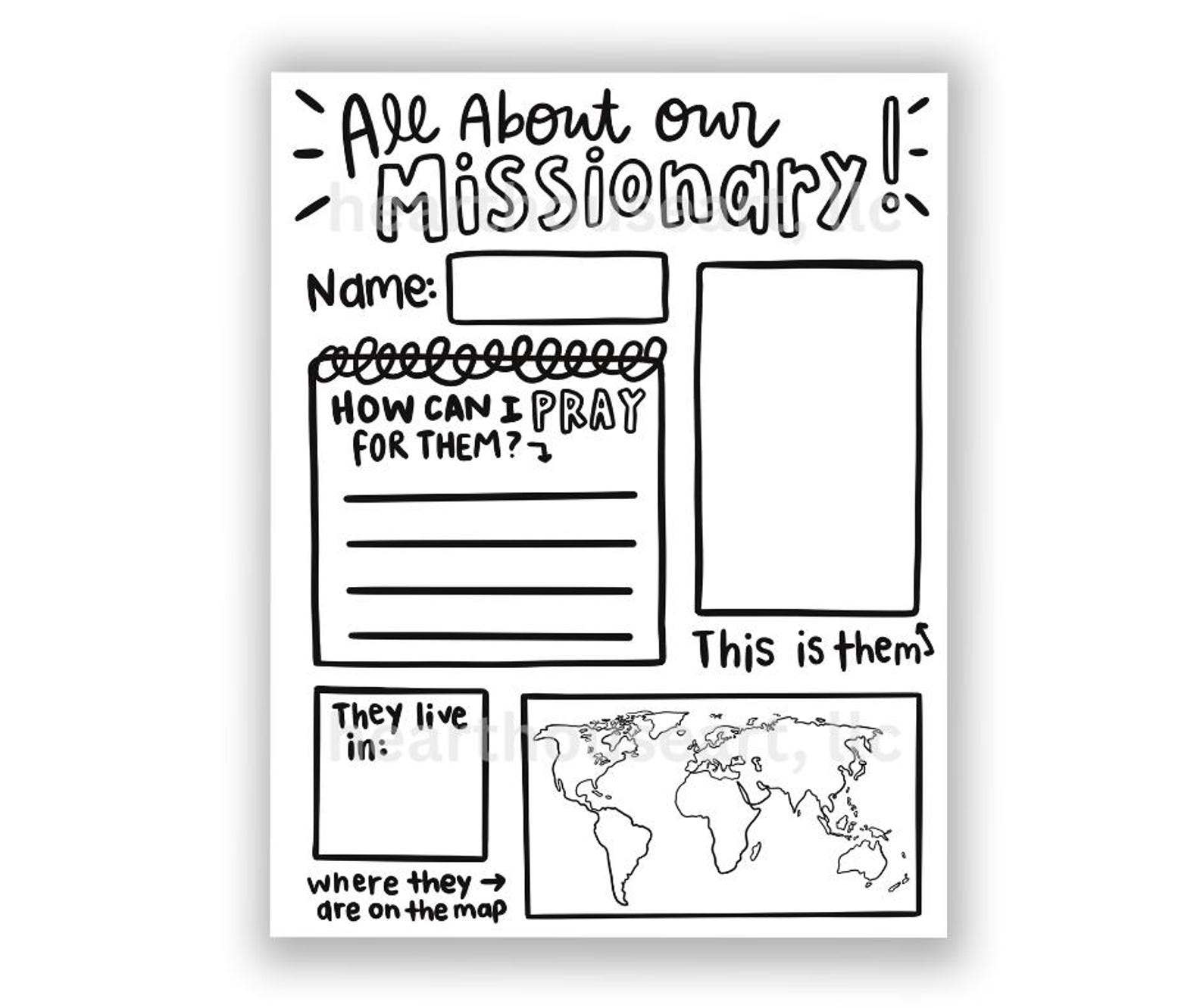 Missionary Prayer Activity Page | 8.5x11 Christian Kids Printable ...
