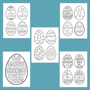 Image shows all 5 downloadable Easter egg designs.