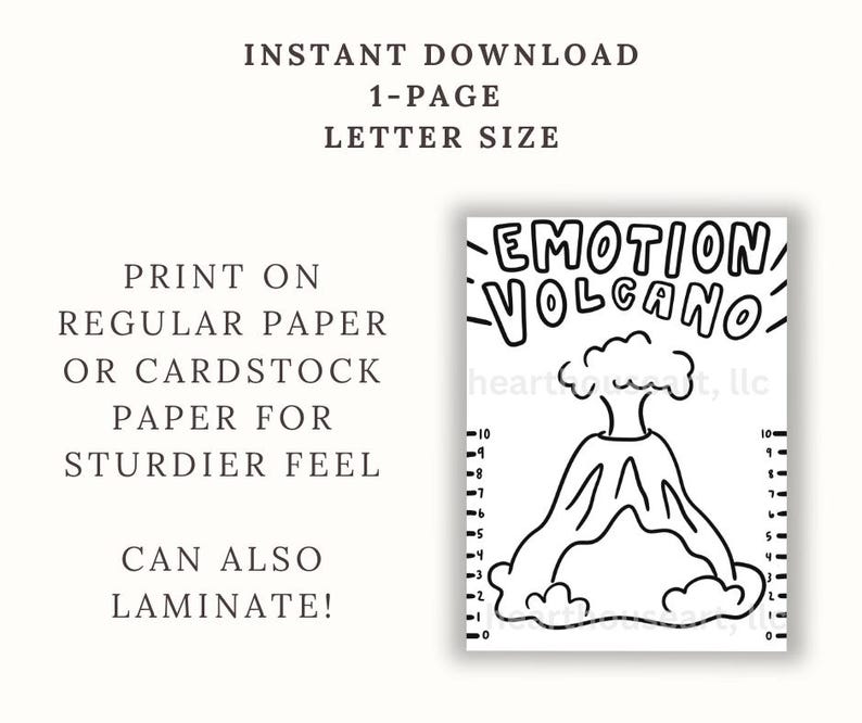 Emotion Volcano Worksheet.pdf Emotion Volcano Coloring Page: Kids Coping Skills Activity (PDF ...