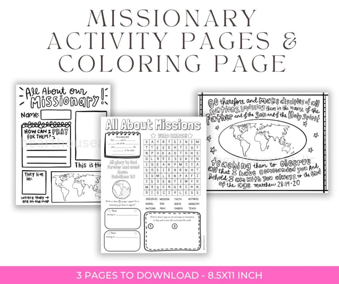 Missionary Activity Page for Youth and Missions Coloring Page