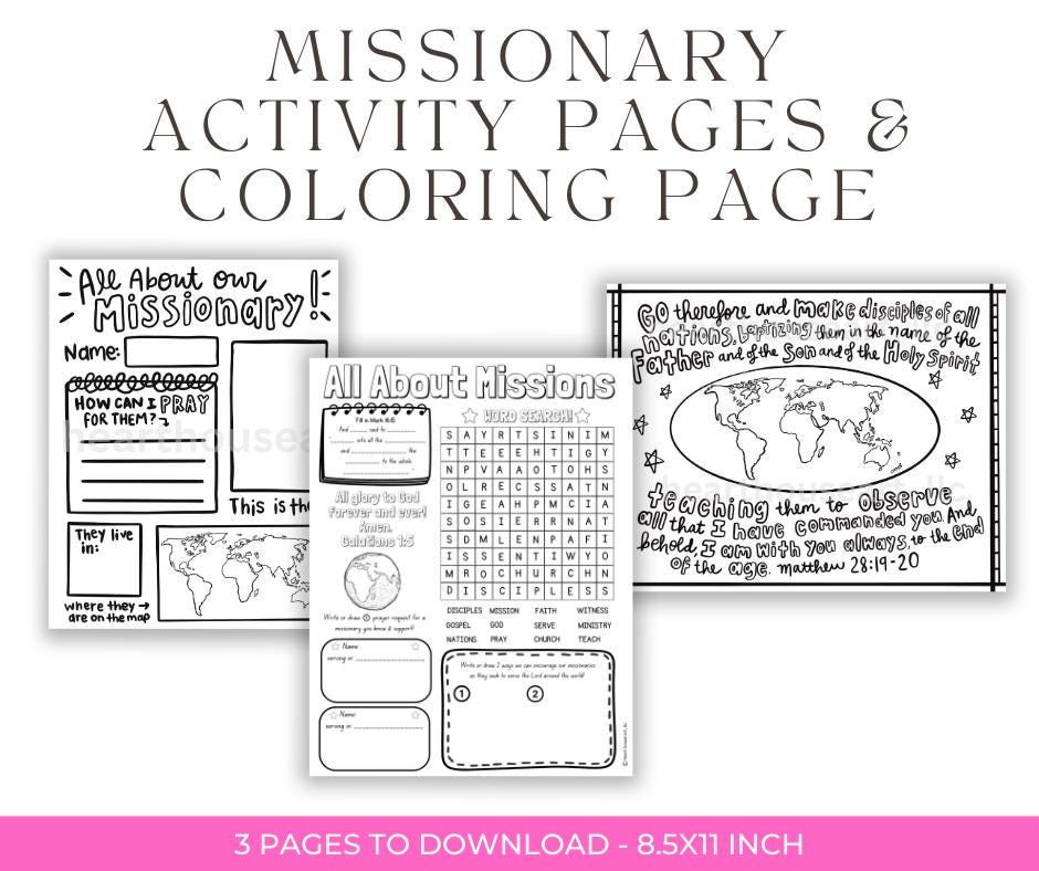 Missionary Activity Page for Youth and Missions Coloring Page