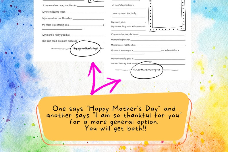 All About My Mom for Mother's Day Gift for Mom Mother's Day Questions