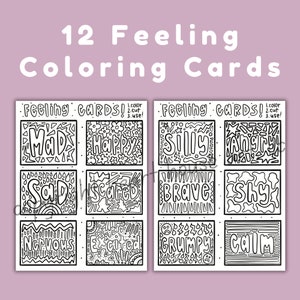 Emotion Cards, Emotion Chart, calming corner, Social emotional learning, Emotion art, Emotion Activities, Feelings Prints, Calm Down Kit