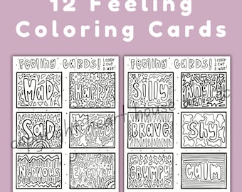 Emotion Coloring Cards: Social Emotional Learning (Digital Download)