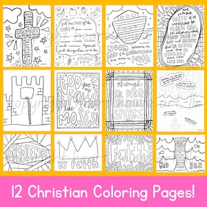 Christian Coloring Pages, Scripture Coloring Pages, Bible Coloring Pages, Faith Coloring Pages, Christian Kids, Sunday school Craft, PDF