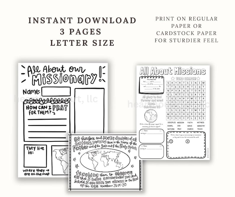Missionary Activity Page for Youth and Missions Coloring Page