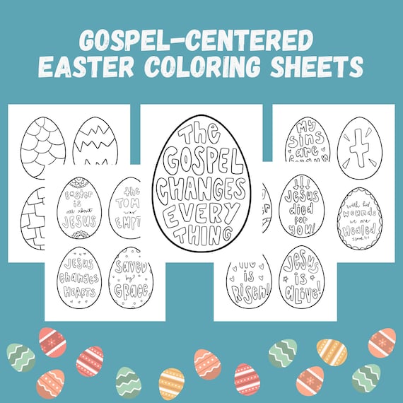 Printable Christian Easter Coloring Pages: Biblical Easter Crafts, Christian Easter eggs, gospel-centered (PDF)