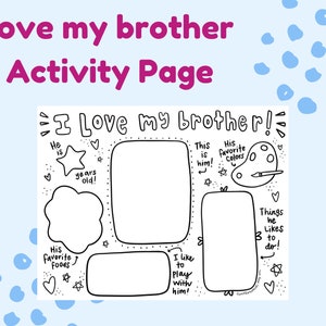 Alles über meinen Bruder Printable, Geschwistertag druckbare PDF, druckbares Geschenk, Bruder-Fragebogen, Geburtstagskarte für Bruder, Bruder Geschenk