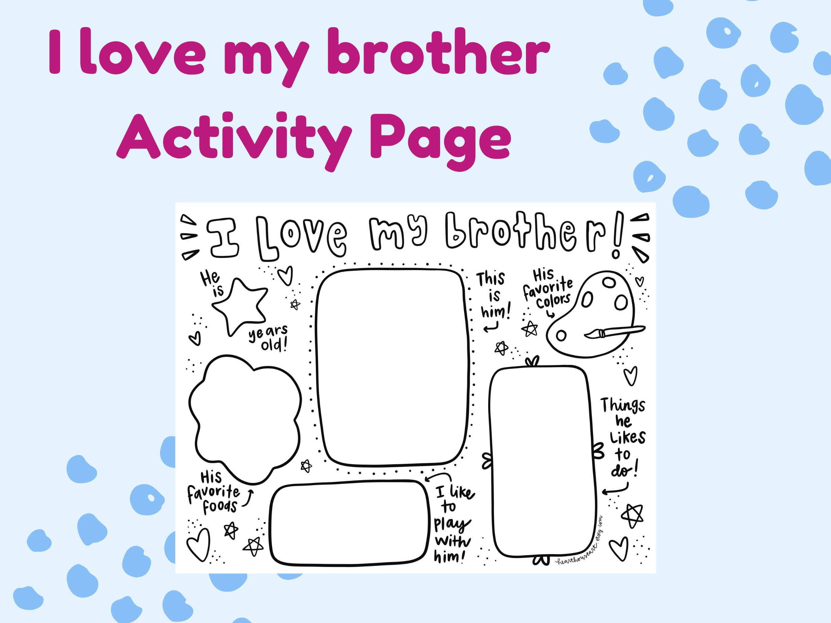 I Love My Brother Coloring Pages