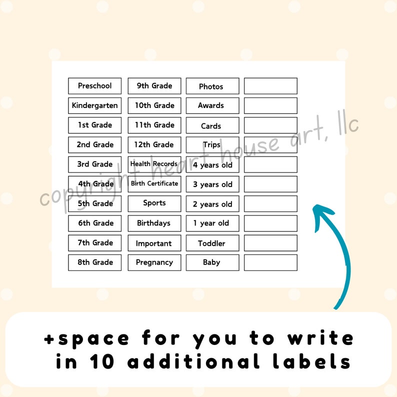 Printable Memory Box Filing System, Keepsake Box, Milestone Tote Labels ...