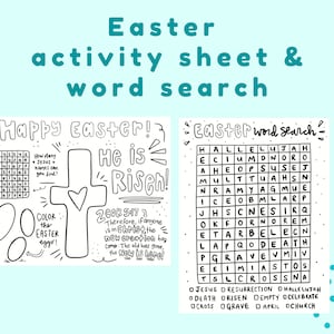 Christian easter printable, easter bible craft, easter bible verse, Kids easter placemat, Jesus easter, christian easter, christian coloring