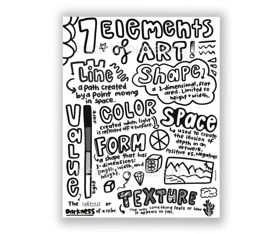7 Elements of Art Worksheet (PDF Download) Homeschool Art Lesson - Etsy