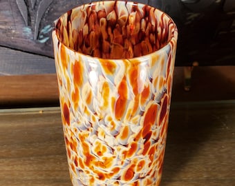 Misty Blossoms Blown Glass Tumbler.