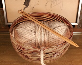 Handmade Blown Glass Knitting Bowl