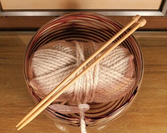 Handmade Blown Glass Knitting Bowl