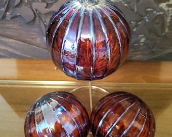 Handmade "Silvered Red" Blown Glass Ornament.