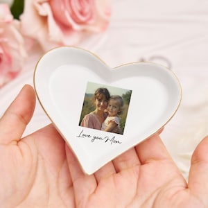 Cadeau fête des mères pour maman, vide-poche photo personnalisé, porte-anneau personnalisé avec photo, cadeau pour grand-mère, cadeau maman de sa fille, cadeau d&#39;anniversaire