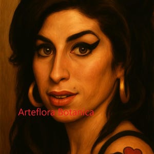 Amy Winehouse Art Portrait – Collectible Mixed Media Metal Print – Limited Edition 40x60 – Original Painting by Arteflora Botanica