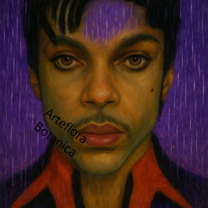 Rare Prince Art Portrait Print Mixed Media From Original Painting Limited Edition