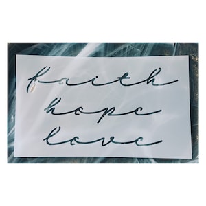 Faith Hope Love Stencil, Reusable Faith Hope Love  Stencil, Custom Reusable Stencil, Home Decor Stencil