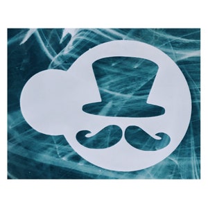 Top Hat With Mustache Cookie Stencil, Reusable Top Hat With Mustache Cookie Stencil, Fathers Day Stencil