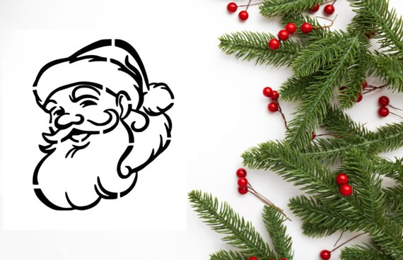 Christmas Santa Mylar Stencil Sheet - 190 Micron For Wall Art, Painting, Crafts - Laser Chimp