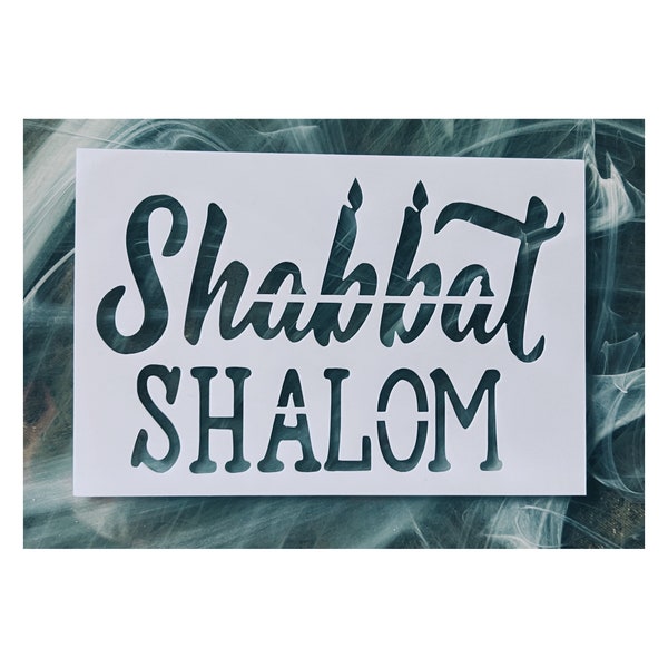 Shabbat Shalom Stencil, Reusable Shabbat Shalom Stencil, Shabbat Shalom Stencil for Painting, Jewish Decor Stencil