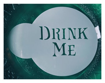 Drink Me Cookie Stencil, Reusable Drink Me Cookie Stencils, Macaron Stencil, Many Sizes, Face Painting Stencils