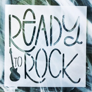 Ready To Rock Stencil, Reusable Ready To Rock Stencil, Rock And Roll Stencil for Crafts