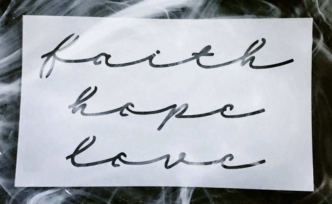 Faith Hope Love Stencil Reusable Faith Hope Love Stencil | Etsy