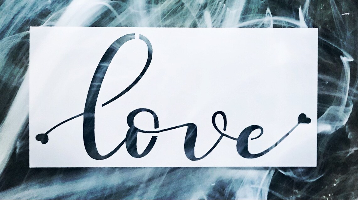 Love Stencil Reusable Love Stencil Custom Reusable Stencil - Etsy