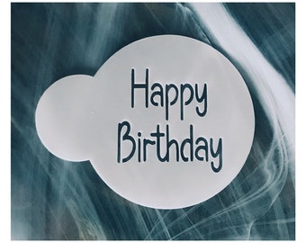 Happy Birthday Cookie Stencil: Reusable Mylar, Macaron & Oreo Sizes