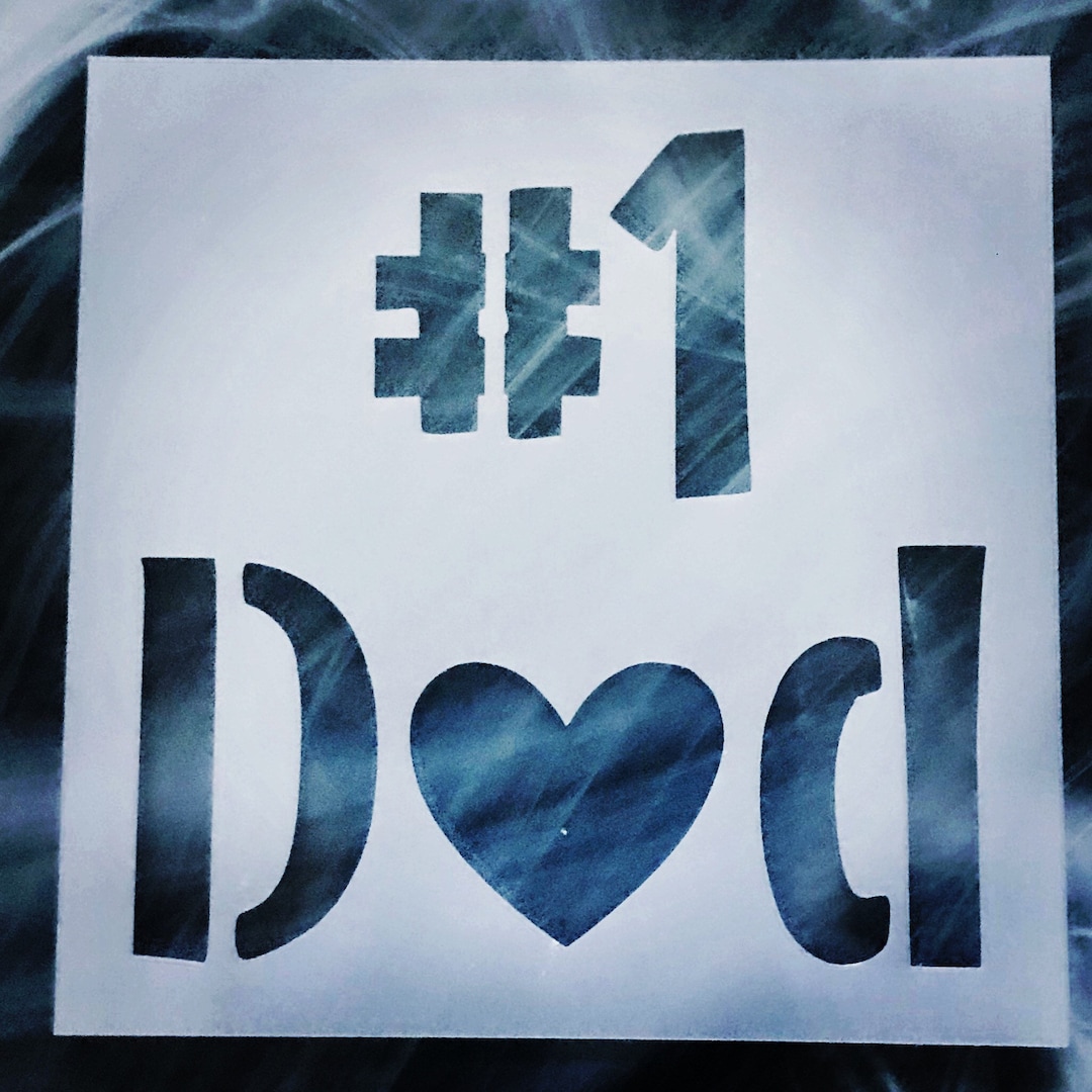 Dad Stencil Reusable Fathers Day Stencil Number One Dad Stencil dad-stencil-reusable-fathers-day-stencil-number-one-dad-stencil