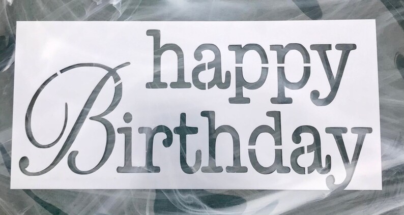 Happy Birthday Stencil Reusable Happy Birthday Stencil Sheet - Etsy