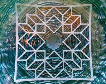 Reusable Barn Quilt Stencil: Geometric Pattern, Home Decor (4-11.5 inch), Tile Stencil, Quilt Stencil