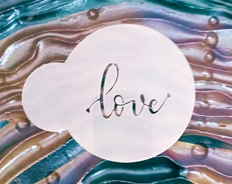 Love Cookie Stencil | Reusable Mylar Stencil for Cookies, Cakes & Crafts | Valentine’s Day, Wedding, Anniversary Decor