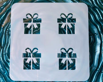 Present Pattern Mylar Stencil: 1.5" Stencil Genie Compatible Gift Stencil, Celebration Stencil