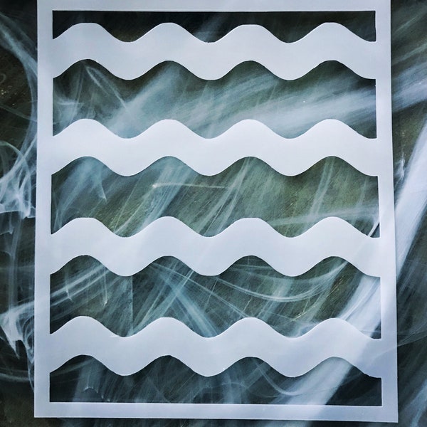 Wave Stencil Etsy