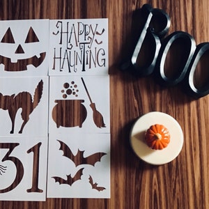 Halloween Stencil Set: Reusable Mylar Stencils for DIY Crafts