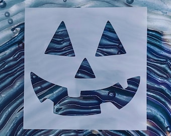 Reusable Jack o Lantern Stencil: Halloween DIY Decor, Pumpkin Face Stencil, Pumpkin Carving Stencil