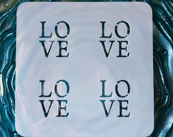Love Cookie Stencil – Reusable Mylar Heart & Love Stencil for Cookies, Royal Icing, Airbrush and Stencil Genie