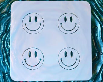Smile Cookie Stencil – Reusable Mylar Happy Face Stencil for Cookies, Royal Icing, Airbrush & Stencil Genie