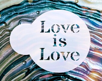 Love Is Love Pride Cookie Stencil: Reusable Mylar Stencil, Love Cookie Stencil, Love Is Love Stencil