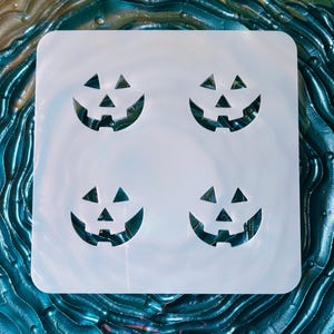 Pumpkin Face Pattern Mylar Stencil: 1.5&quot; Stencil Genie Compatible Jack-o’-lantern Face Stencil