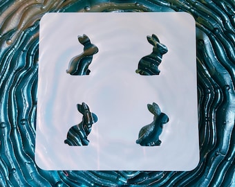 Rabbit Cookie Stencil – Reusable Mylar Easter Bunny Stencil, Stencil Genie Compatible, Spring Baking & Crafts