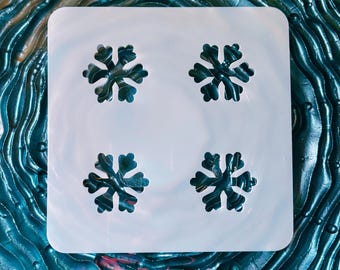 Snowflake Pattern Mylar Stencil: 1.5" Stencil Genie Compatible Snowflake Stencil, Winter Stencil