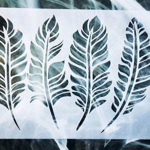 Feather Stencil, Leaves Stencil, Reusable Leaves Stencil, Custom Reusable Stencil, Plant Stencil, Many Sizes