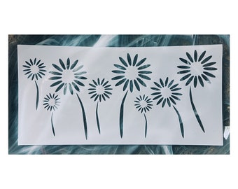 Flowers Stencil, Reusable Daisies Stencil, Custom Reusable Stencil, Springtime Stencil