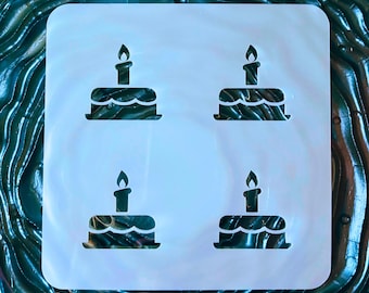Birthday Cake Cookie Stencil – Reusable Mylar Stencil for Cookies, Royal Icing, Airbrush & Stencil Genie